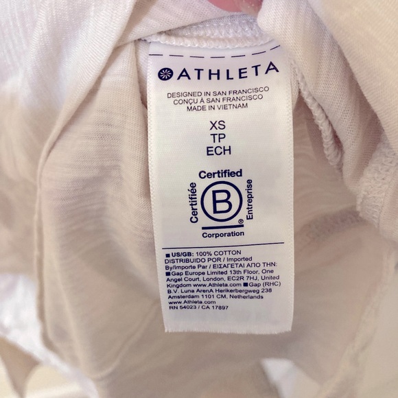 ATHLETA BUNDLE Cream Long Sleeve Slub Crop Top & Elation Snow Dye 7/8 Legging XS - Picture 7 of 9